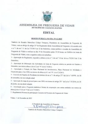 Assembleia de Freguesia de Vidais